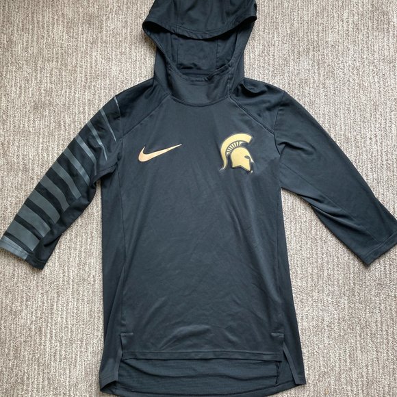 Men's Small Nike Dri Fit Spartans Short Sleeve Lightweight Hoodie - Picture 1 of 3